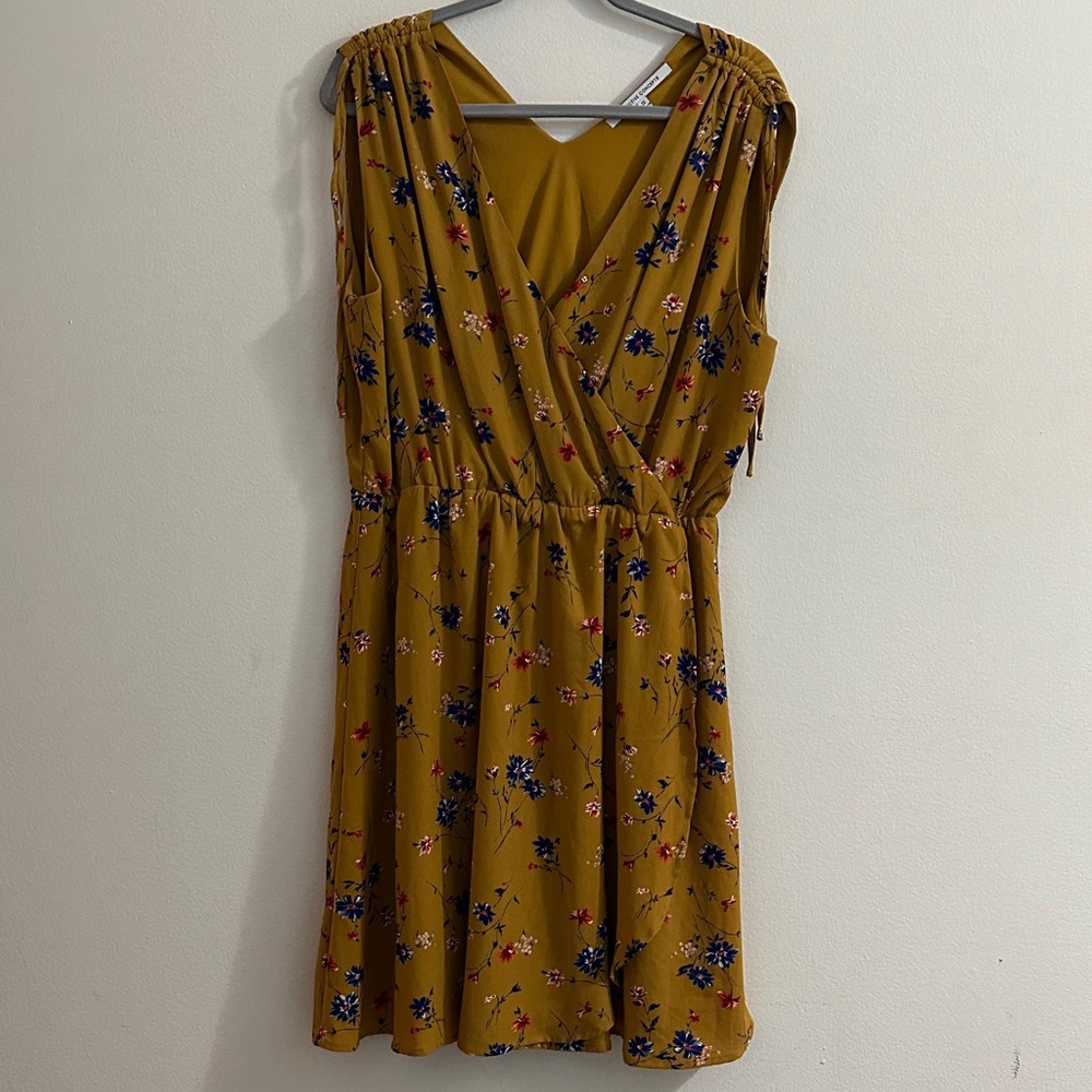 Collective Concepts Mustard Floral Mini Dress
